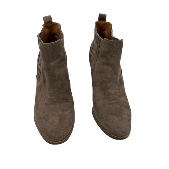 Nine West Taupe Suede Mayley Block Heel Ankle Booties Size 8 Women's - Picture 3 of 9